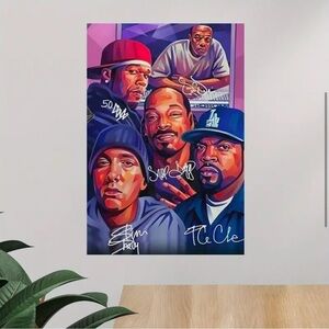 New Hip Hop Rapper Canvas Wall Art 12”x18” Unframed and Colorful Design